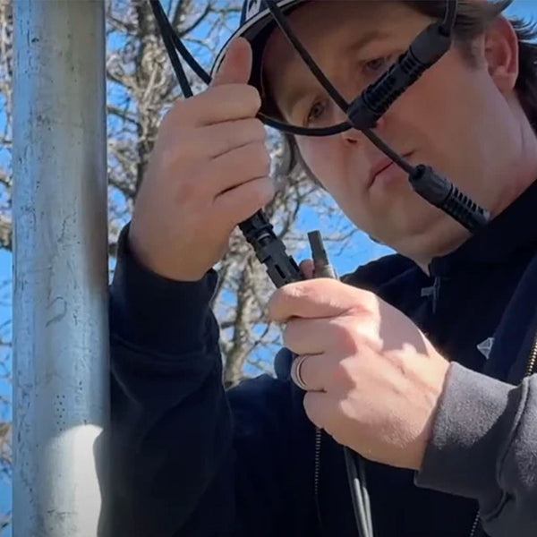 Image of Mike showing the plug-and-play function of the air-ator kit