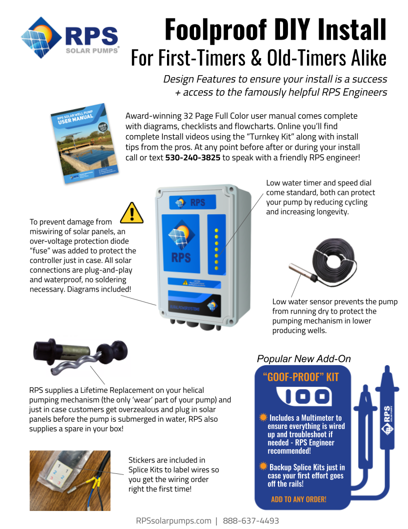 Low and Slow Solar Pump Kit with Batteries for Extended Operation