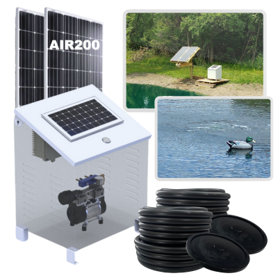 RPS AIR-ation Kits - Solar Pond Aeration System with Brushless Solar Air Compressor