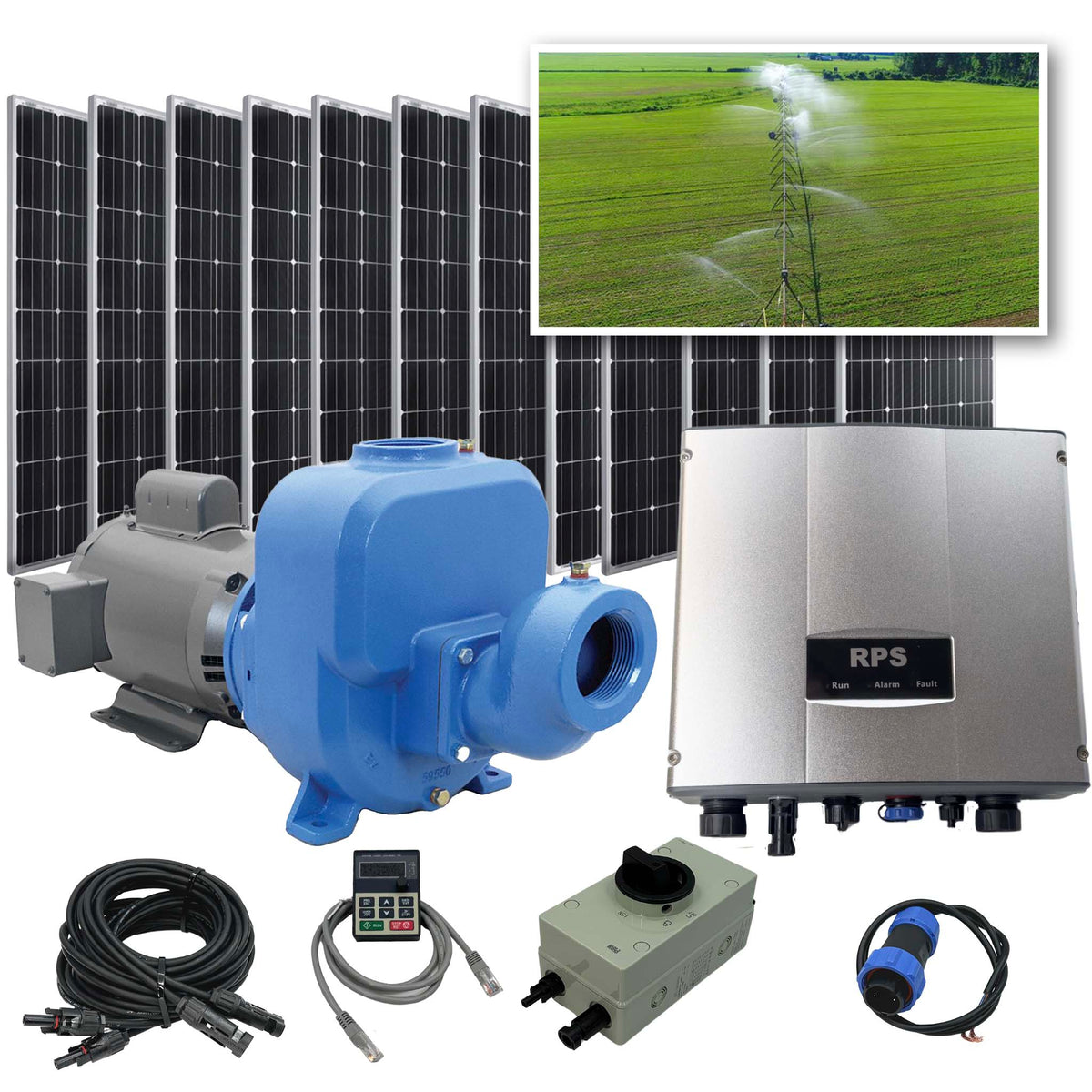 RPS Pro Series 5hp+ Custom Solar Water Pump Kits RPS Solar Pumps